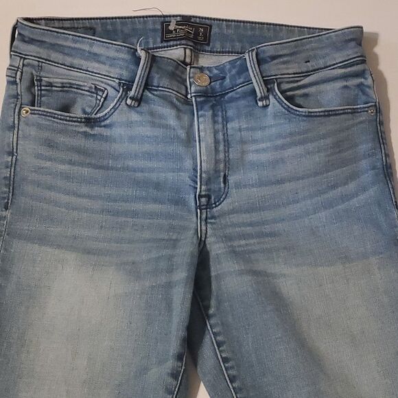 Abercrombie & Fitch jeans women's size 2L Harper super skinny blue distr… - Picture 5 of 16
